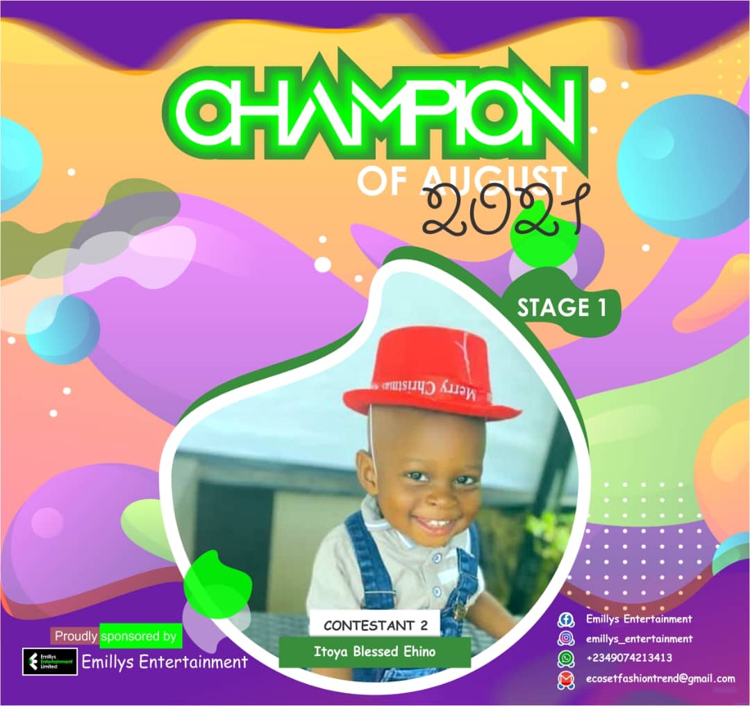 Vote ITOYA	BLESSED EHINO in CHAMPIONS OF AUGUST 2021 Voting Contest @ Fetem.com.ng