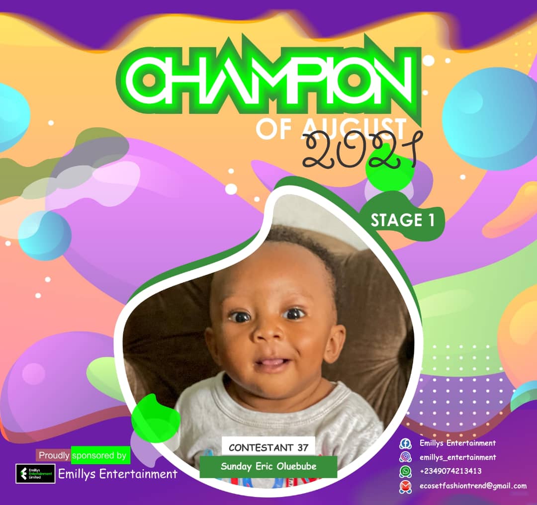 Vote SUNDAY	ERIC OLUEBUBE in CHAMPIONS OF AUGUST 2021 Voting Contest @ Fetem.com.ng