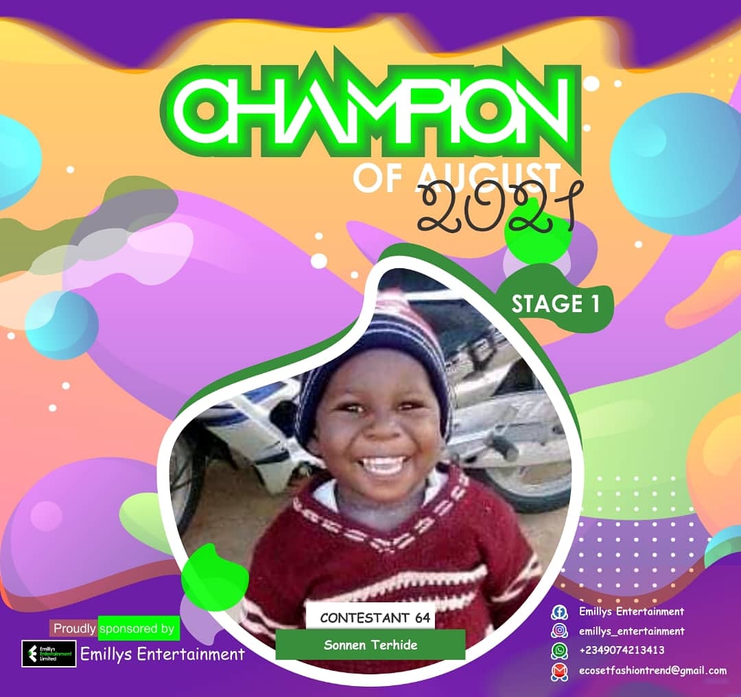 Vote SONNEN TERHIDE in CHAMPIONS OF AUGUST 2021 Voting Contest @ Fetem.com.ng