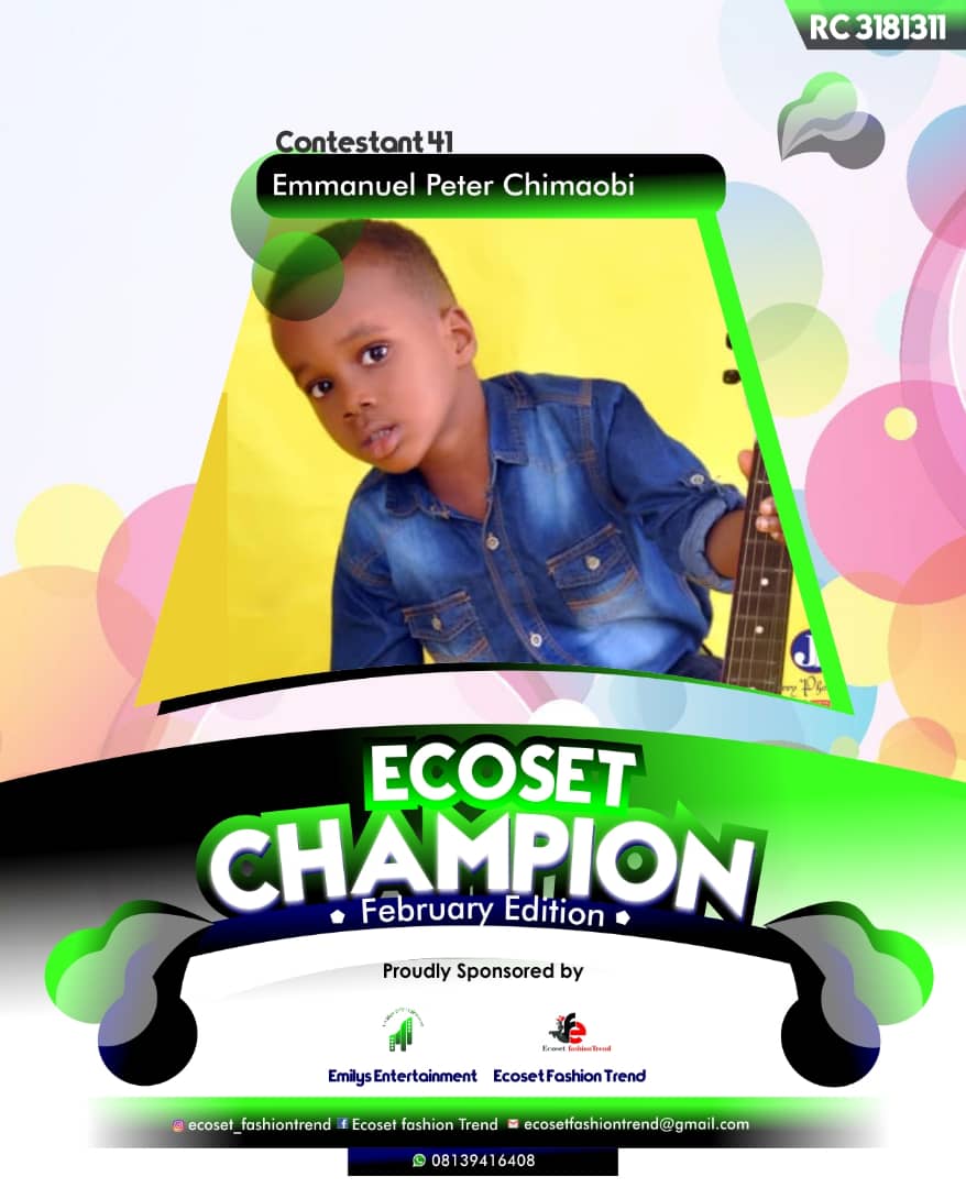 Vote EMMANUEL PETER CHIMAOBI in ECOSET CAMPIONS OF FEBRUARY Voting Contest @ Fetem.com.ng