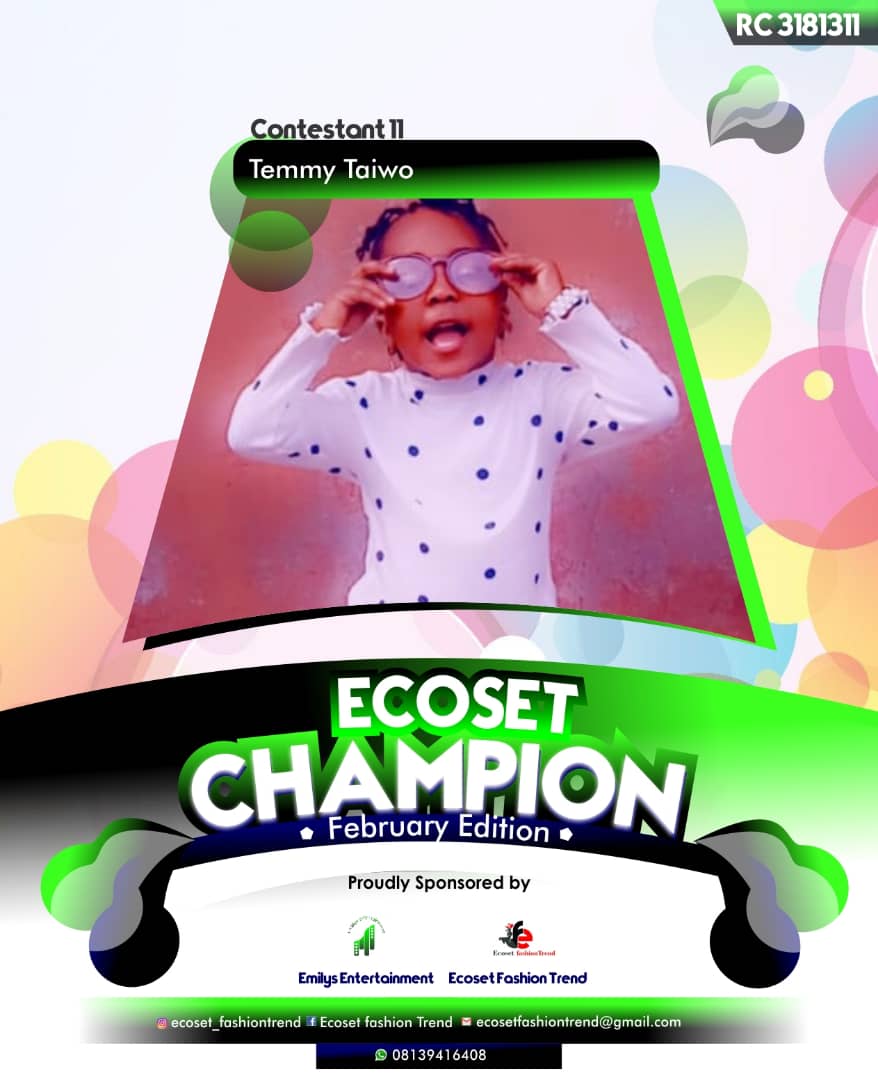 Vote TEMMY TAIWO in ECOSET CAMPIONS OF FEBRUARY Voting Contest @ Fetem.com.ng