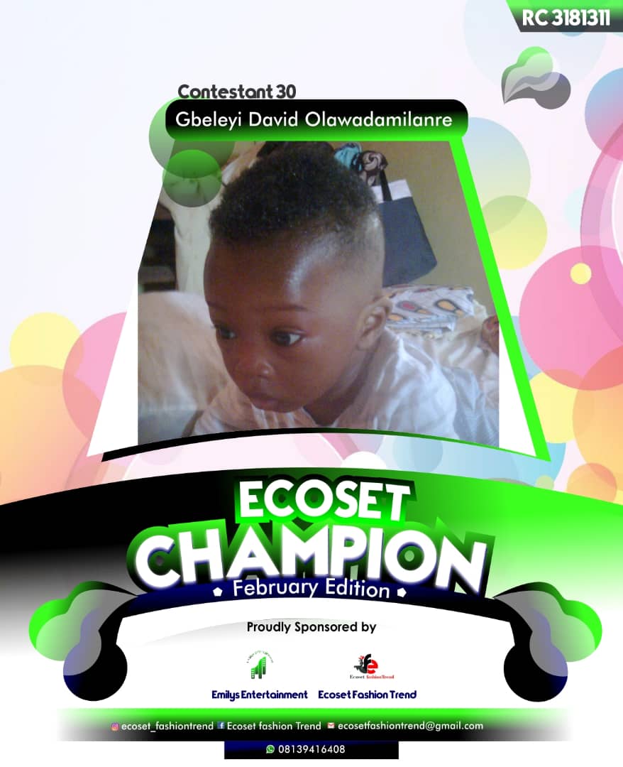 Vote GBELEYI	DAVID OLAWADAMILANRE in ECOSET CAMPIONS OF FEBRUARY Voting Contest @ Fetem.com.ng