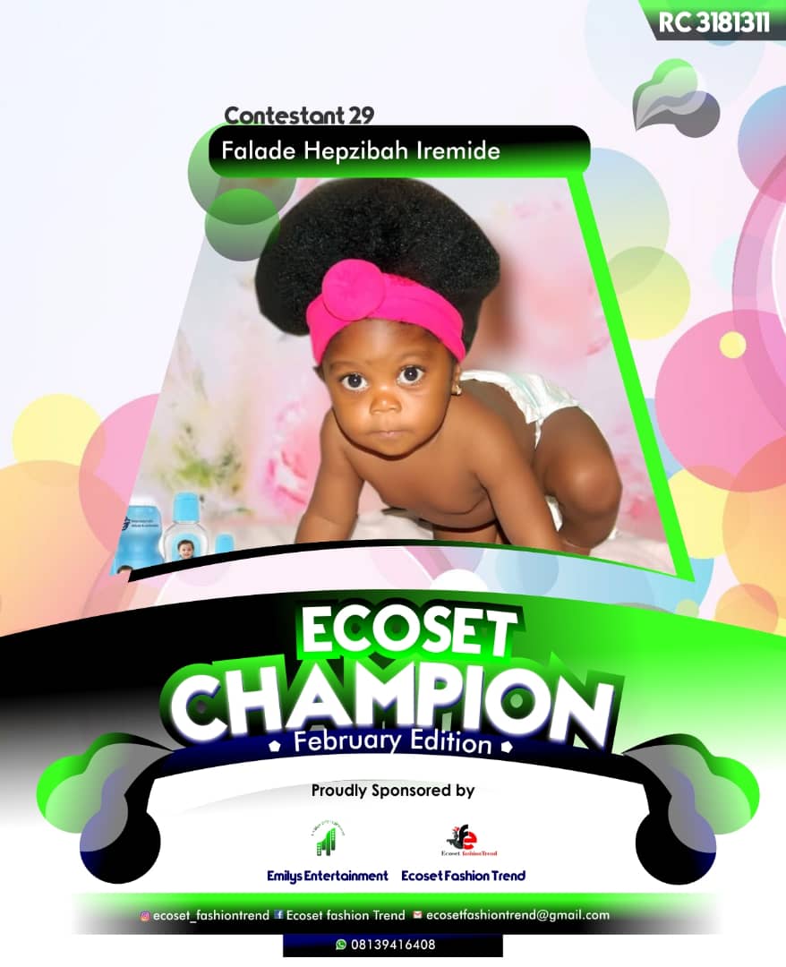 Vote FALADE	HEPZIBAH IREMIDE in ECOSET CAMPIONS OF FEBRUARY Voting Contest @ Fetem.com.ng