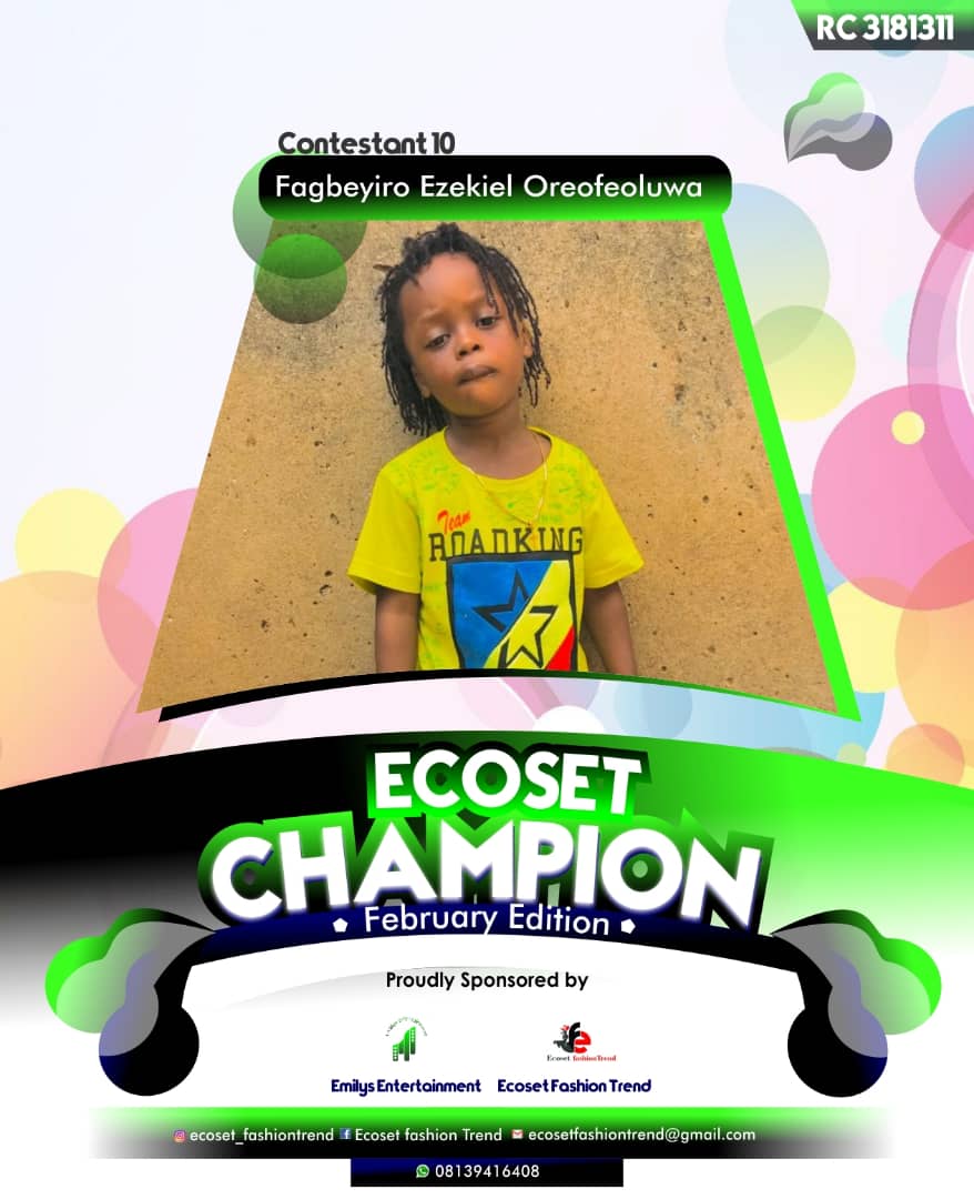 Vote FAGBEYIRO	EZEKIEL OREOFEOLUWA in ECOSET CAMPIONS OF FEBRUARY Voting Contest @ Fetem.com.ng