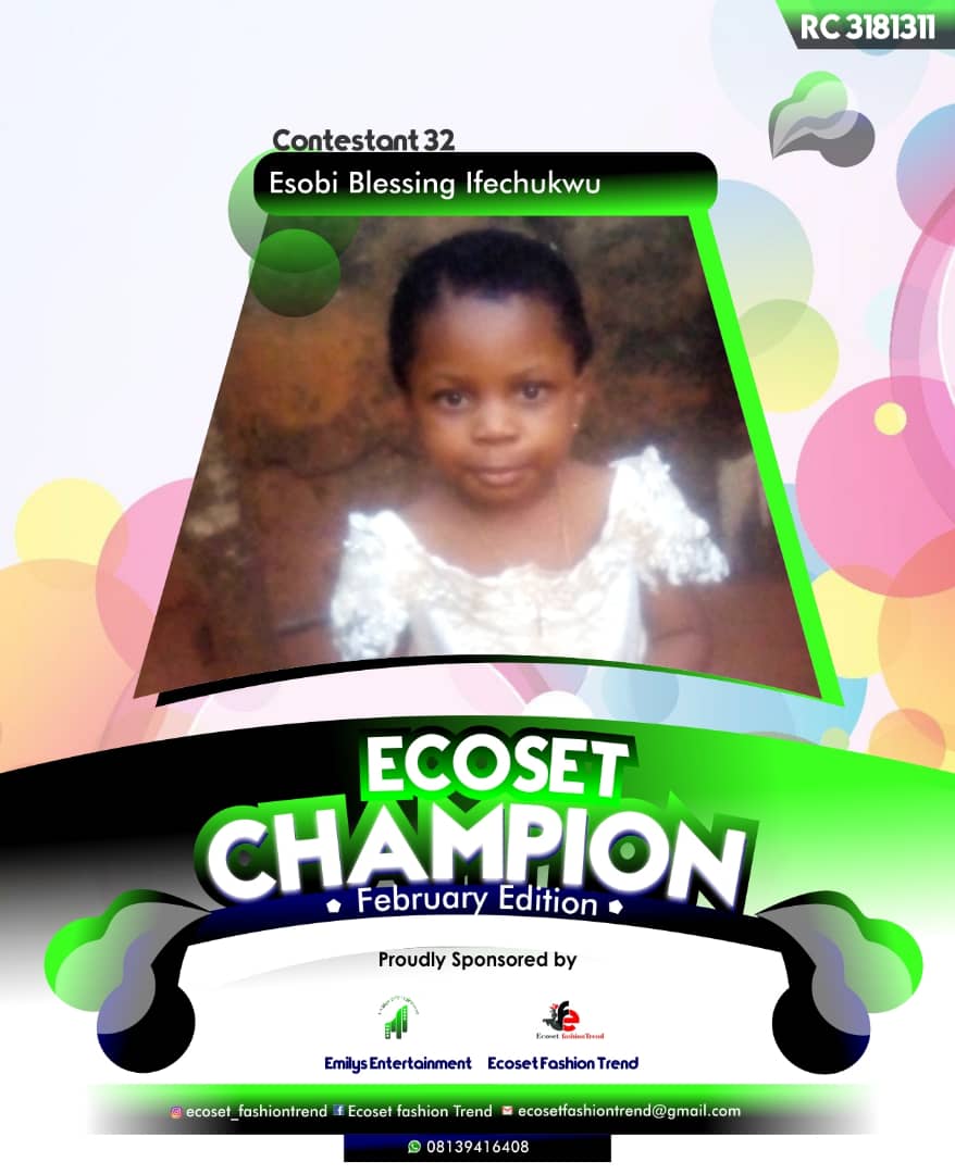 Vote ESOBI	BLESSING IFECHUKWU in ECOSET CAMPIONS OF FEBRUARY Voting Contest @ Fetem.com.ng