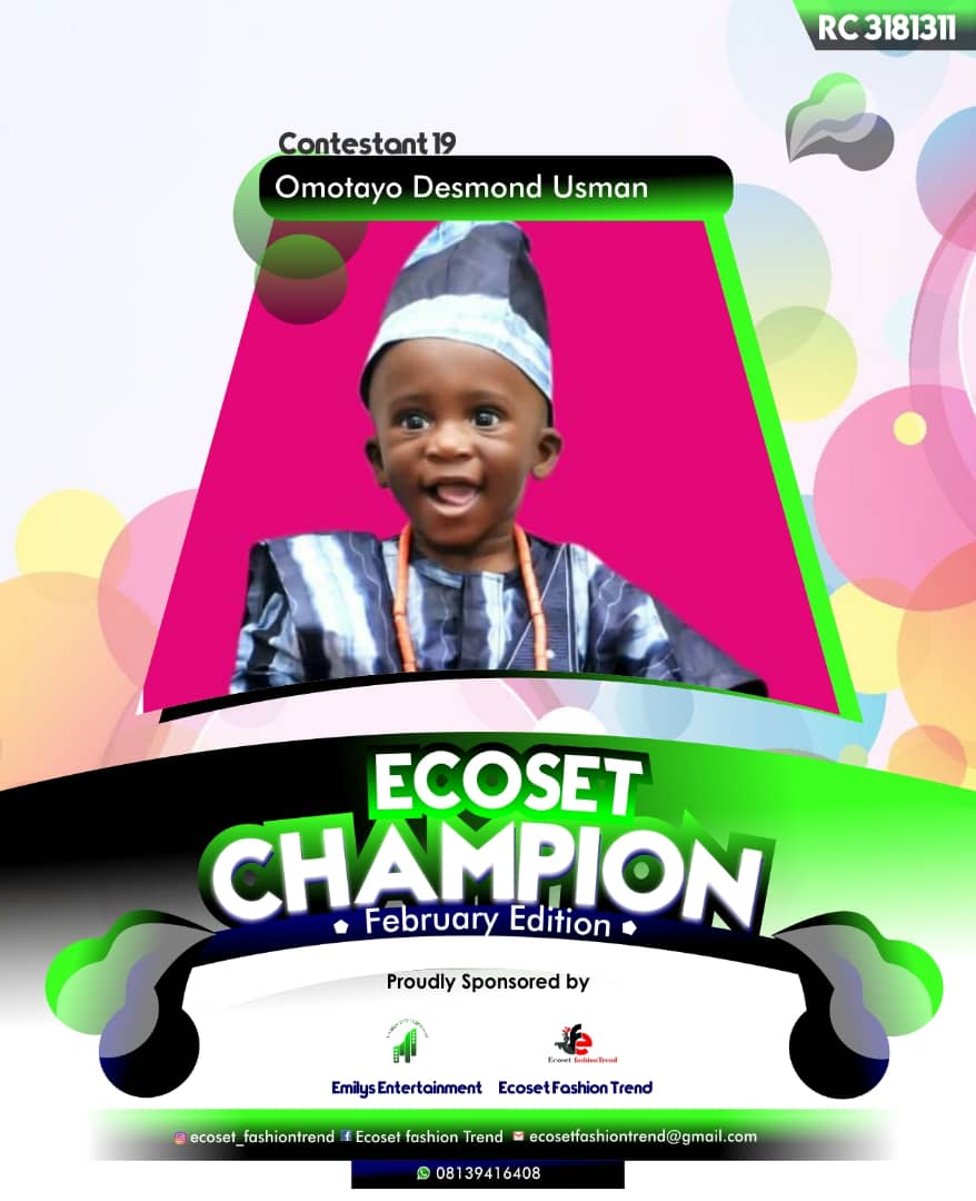 Vote OMOTAYO	DESMOND USMAN in ECOSET CAMPIONS OF FEBRUARY Voting Contest @ Fetem.com.ng