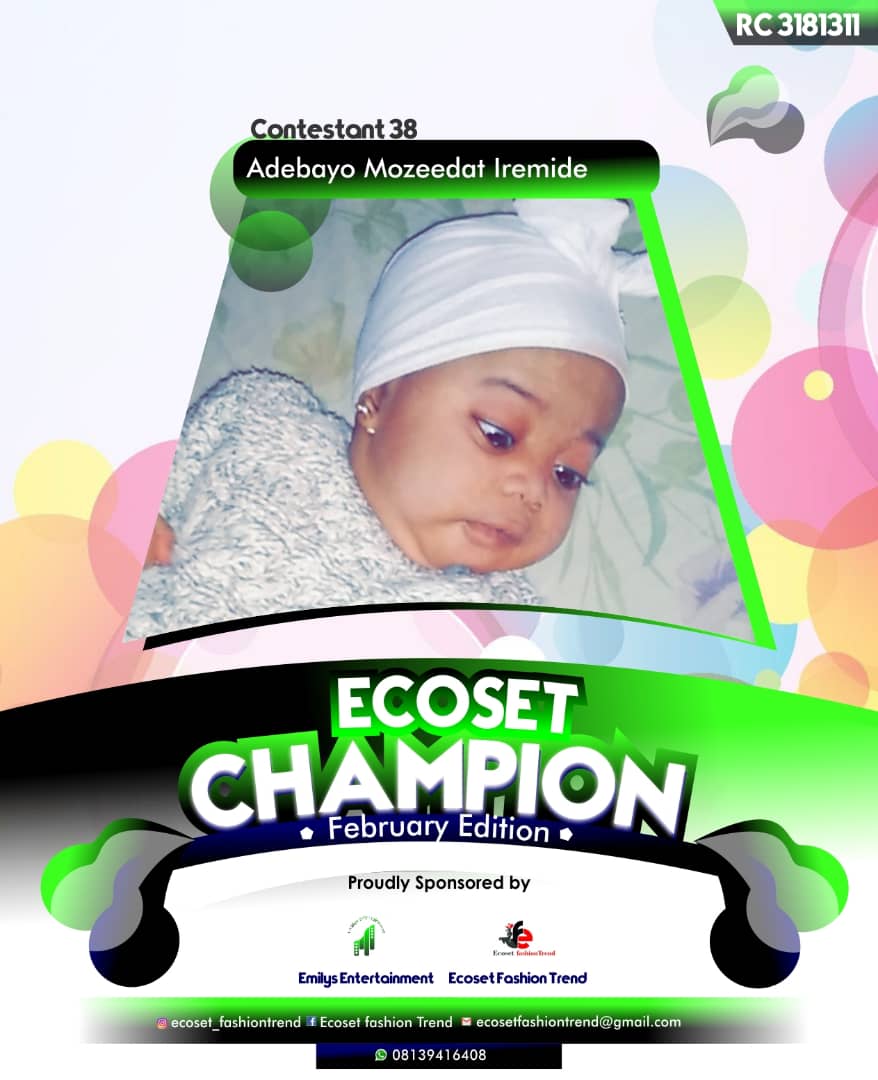 Vote ADEBAYO	MOZEEDAT IREMIDE in ECOSET CAMPIONS OF FEBRUARY Voting Contest @ Fetem.com.ng