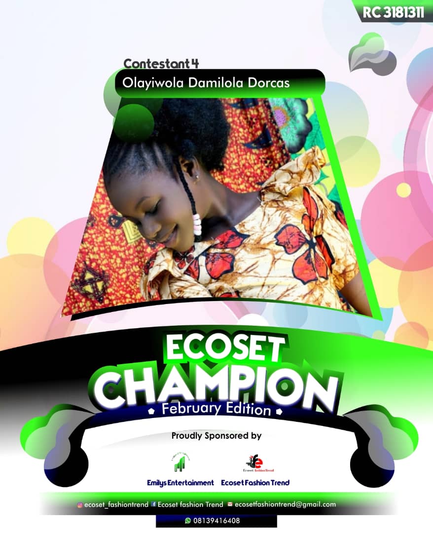 Vote OLAYIWOLA	DAMILOLA DORCAS in ECOSET CAMPIONS OF FEBRUARY Voting Contest @ Fetem.com.ng