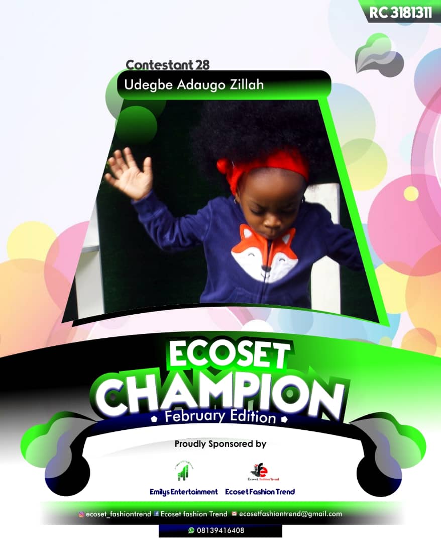 Vote UDEGBE	ADAUGO ZILLAH in ECOSET CAMPIONS OF FEBRUARY Voting Contest @ Fetem.com.ng