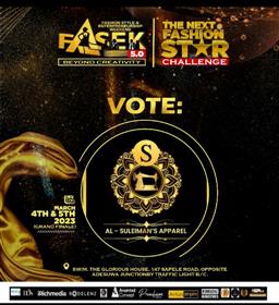 Vote Hussaini suleiman in Next Fashion star challenge Voting Contest @ Fetem.com.ng