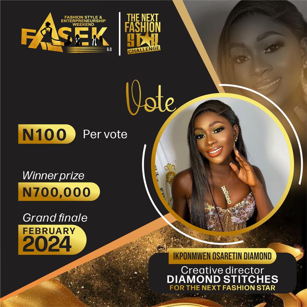 Vote Diamond Stiches in Next Fashion star Voting Contest @ Fetem.com.ng