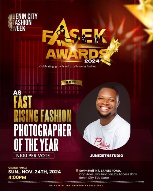 Vote JUNE20TH Studios in Fast rising fashion photography of the year Voting Contest @ Fetem.com.ng