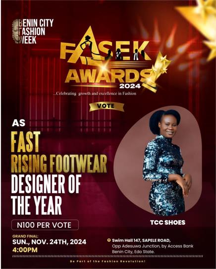 Vote TCC Shoes in Foot wear Designer of the year Voting Contest @ Fetem.com.ng