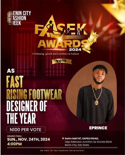 Vote E PRINCE SHOES in Foot wear Designer of the year Voting Contest @ Fetem.com.ng