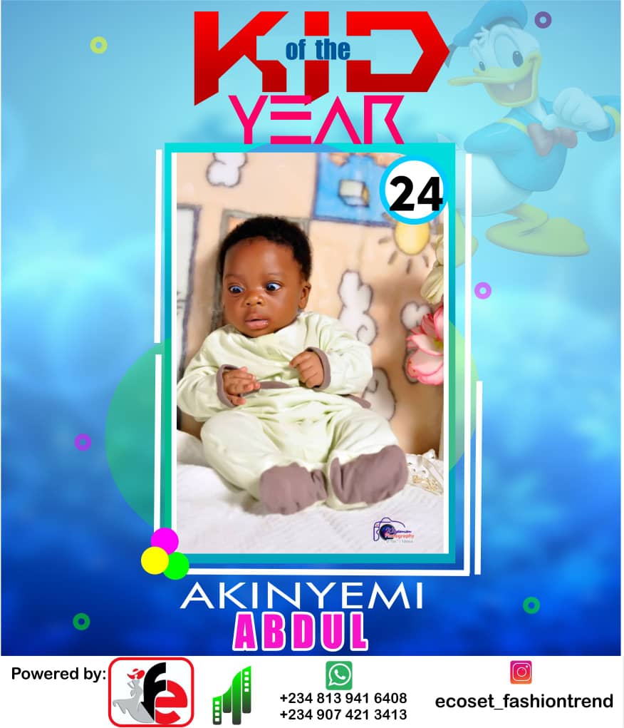 Vote AKINYEMI ABDUL	SAMAD in ECOSET FASHION CREATIVE KID OF THE YEAR 2020 Voting Contest @ Fetem.com.ng