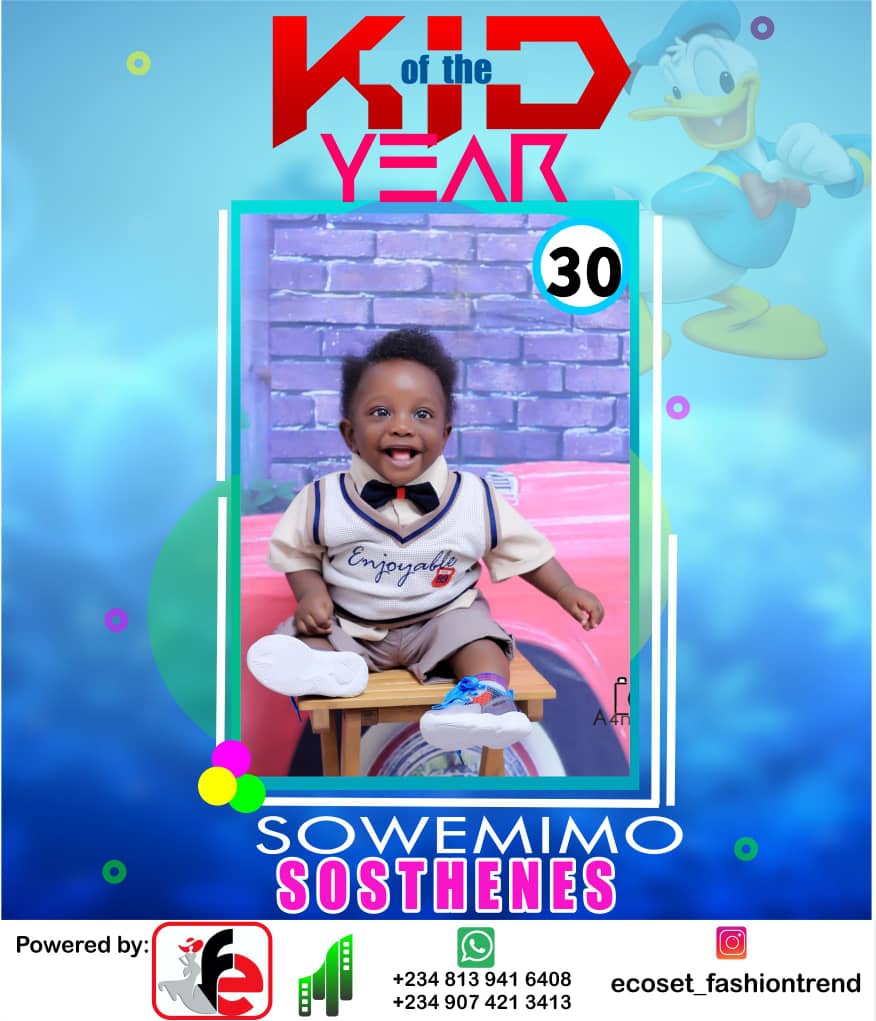 Vote SOWEMIMO SOSTHENES	ADEYEYE in ECOSET FASHION CREATIVE KID OF THE YEAR 2020 Voting Contest @ Fetem.com.ng