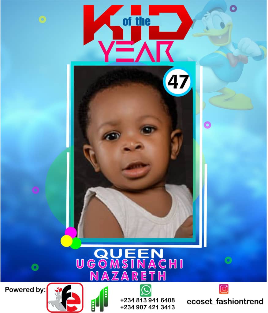 Vote UGOMSINACHI QUEEN NAZARETH in ECOSET FASHION CREATIVE KID OF THE YEAR 2020 Voting Contest @ Fetem.com.ng