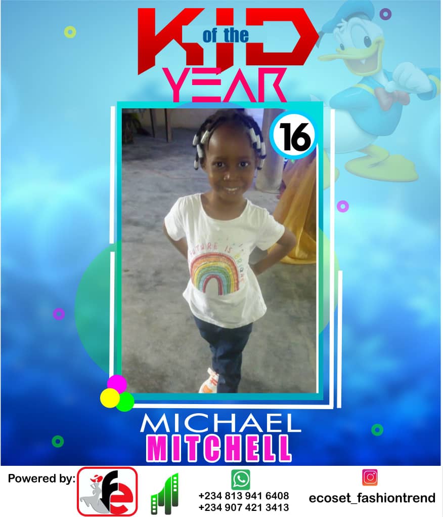 Vote MICHAEL MITCHELL	EROMOSE in ECOSET FASHION CREATIVE KID OF THE YEAR 2020 Voting Contest @ Fetem.com.ng