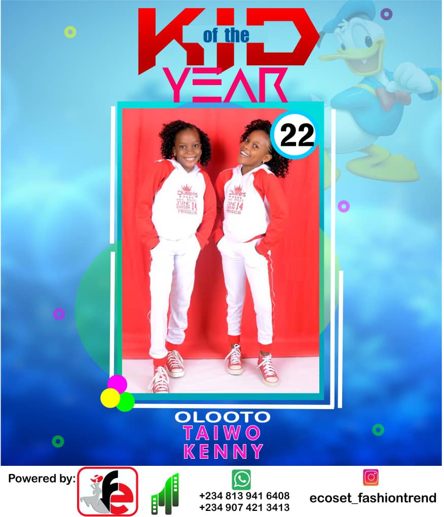 Vote OLOOTO	TAIWO. TEMITOPE	KENNY TEMIDIRE in ECOSET FASHION CREATIVE KID OF THE YEAR 2020 Voting Contest @ Fetem.com.ng