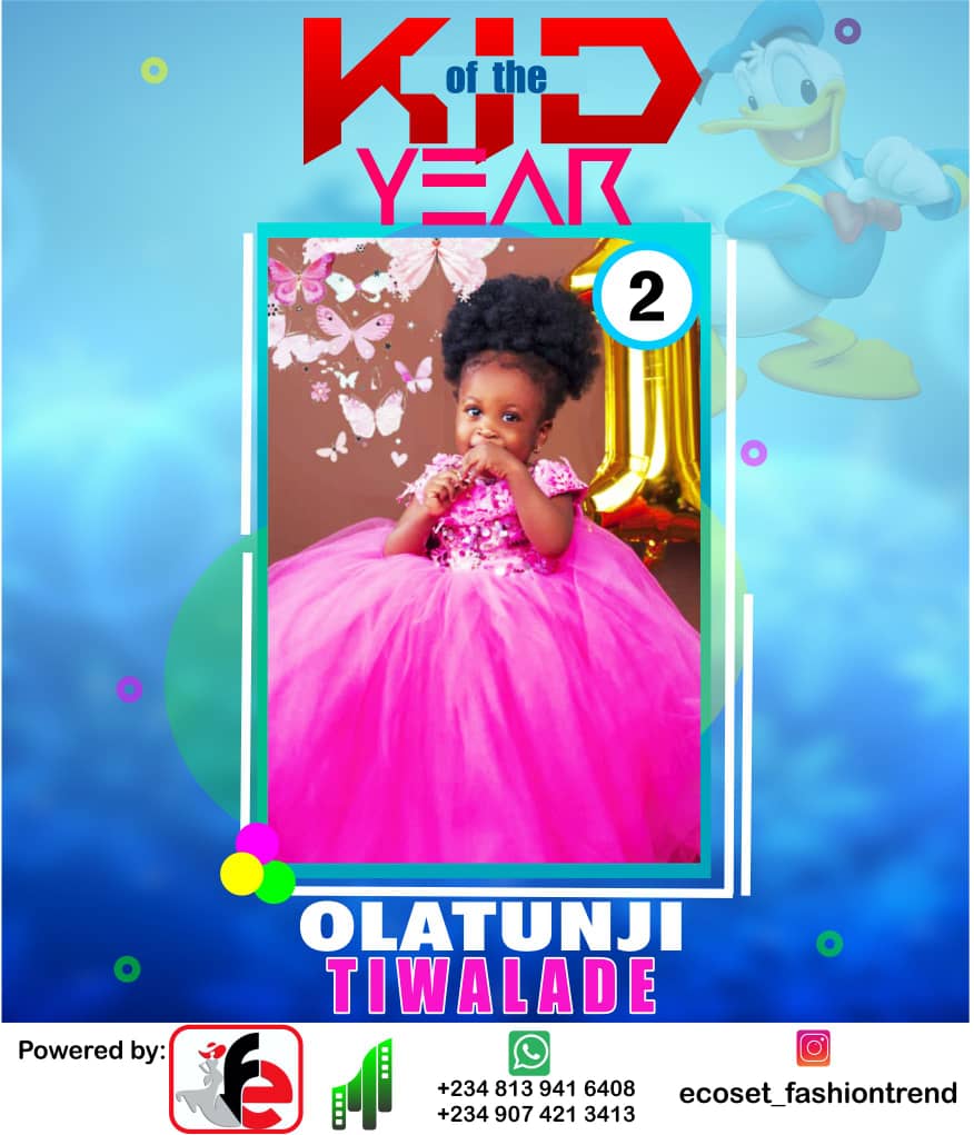 Vote OLATUNJI TIWALADE in ECOSET FASHION CREATIVE KID OF THE YEAR 2020 Voting Contest @ Fetem.com.ng