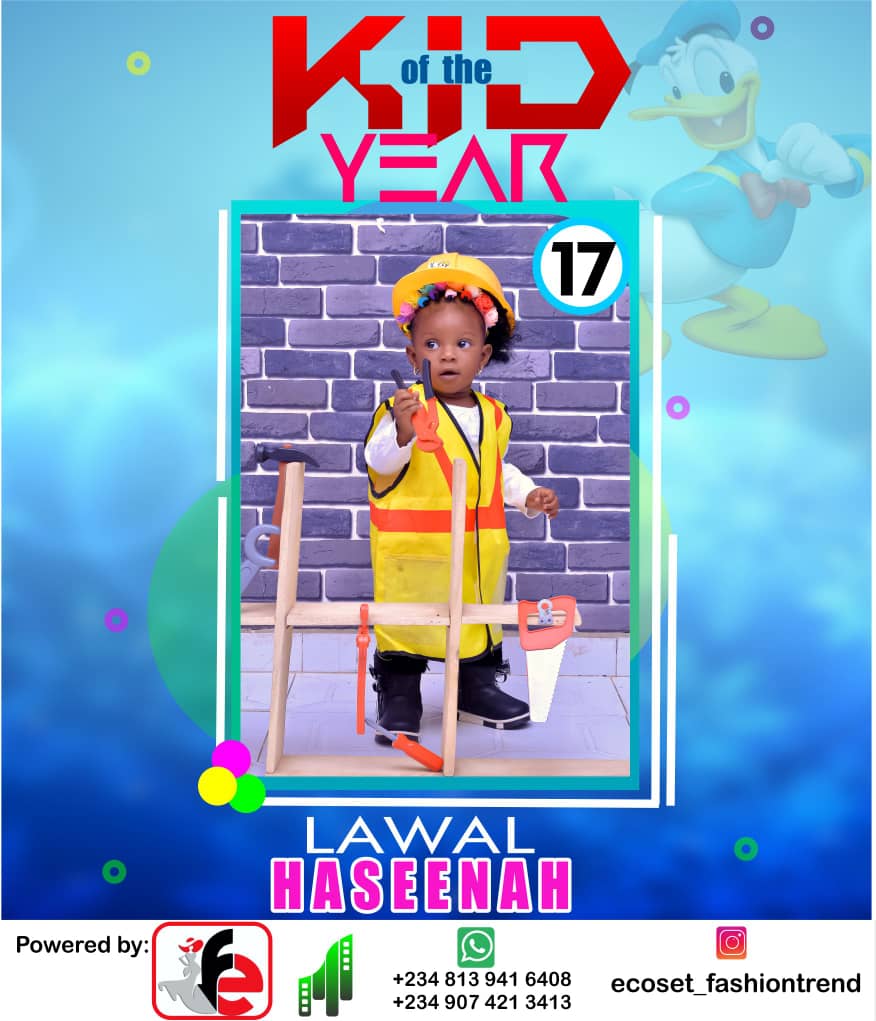 Vote LAWAL HASEENAH	ADEMIDE in ECOSET FASHION CREATIVE KID OF THE YEAR 2020 Voting Contest @ Fetem.com.ng