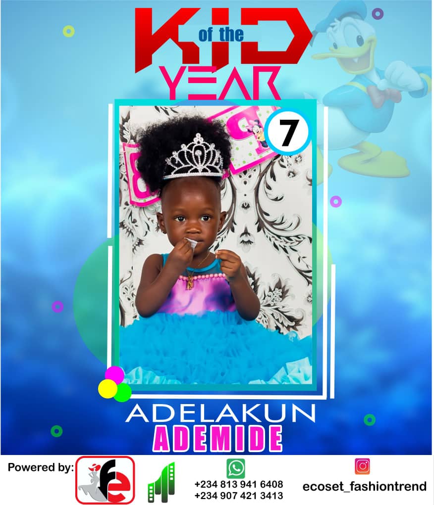 Vote ADELAKUN ADEMIDE	HAZANAT in ECOSET FASHION CREATIVE KID OF THE YEAR 2020 Voting Contest @ Fetem.com.ng